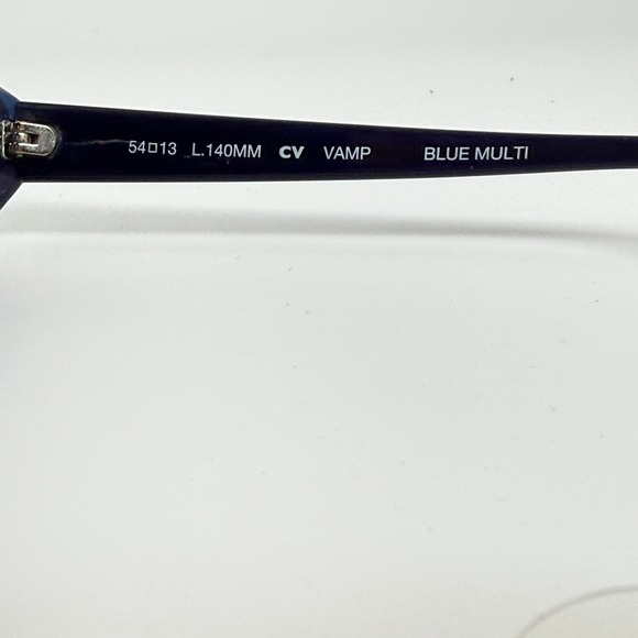BCBGMAXAZRIA Women Cat Eye Sunglasses Blue Multi Vamp 54 13 140 21263‎
